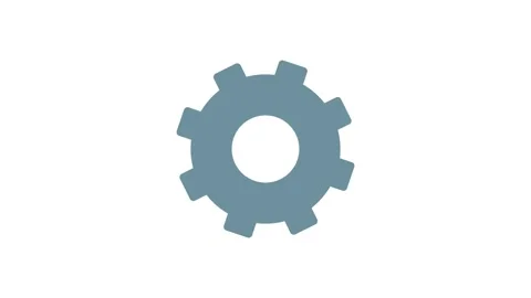 Blue gear icon centered on a black background, symbolizing settings or mech.. Stock Footage 333909480