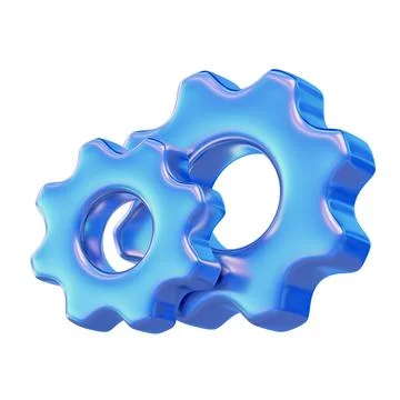 Blue Gear Pair Icon Stock Illustration
