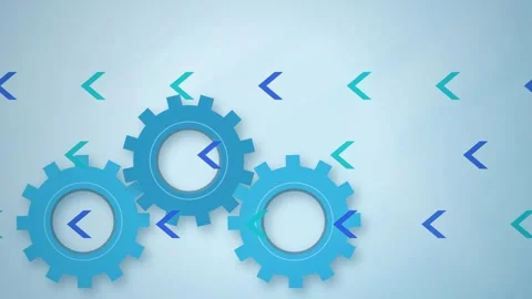 Blue gears and left arrows seamless loop motion background Stock Footage 345657726