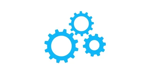 Blue gears animation seamlessly rotating, process, system, and technology Stock Footage 336060052