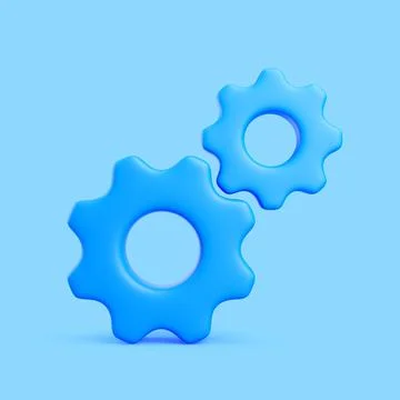 Blue Gears Icon Stock Illustration
