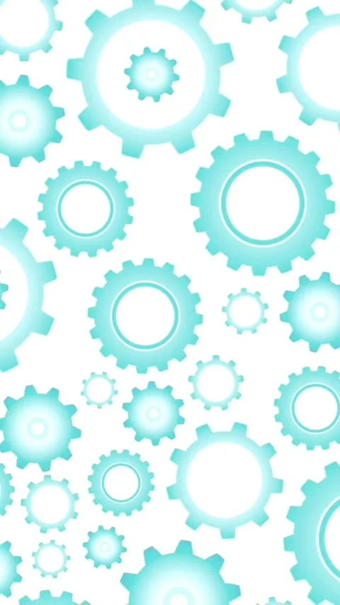 Blue gears spinning on white background in seamless loop Stock-Footage 334184045
