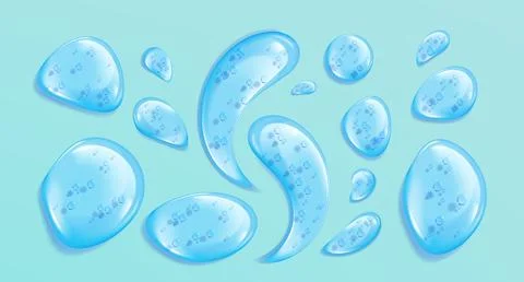 Blue gel droplets with translucent bubbles texture Stock Illustration