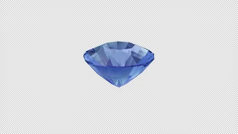 Blue gem spinning on a transparent background Stock Footage 236739453