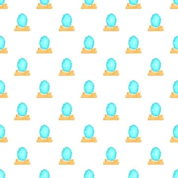 Blue gem stone fantasy pattern seamless background Stock Illustration