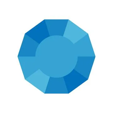 Blue gem vector icon on white background Stock Illustration