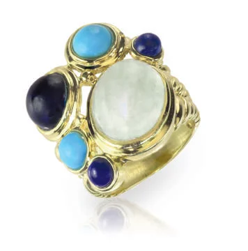 Blue gemstone ring Stock Photos