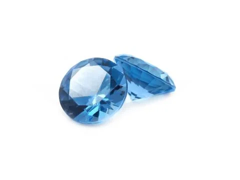 Blue gemstone on a white background Stock Photos