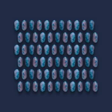 Blue Gemstones Pattern on background, color Stones photography composition. Stock Illustration