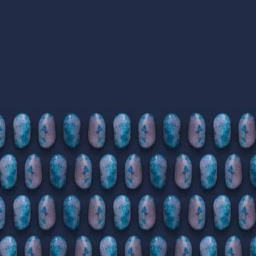 Blue Gemstones Pattern on background, color Stones photography composition. Stockillustratie