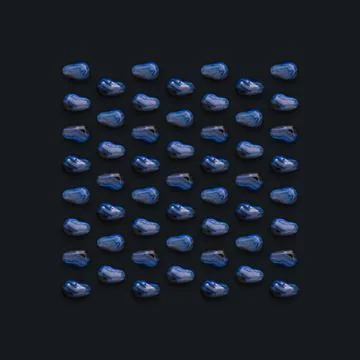 Blue Gemstones Pattern on background, color Stones composition. Stock Illustration