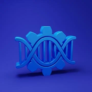 Blue Genetic engineering icon isolated on blue background. DNA analysis, ge.. Stockillustratie
