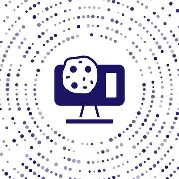 Blue Genetic engineering modification on laptop icon isolated on white 스톡 일러스트