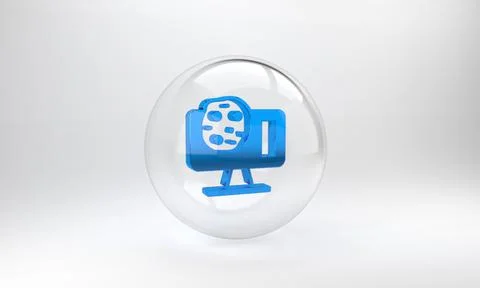 Blue Genetic engineering modification on laptop icon isolated on grey backgro イラスト素材