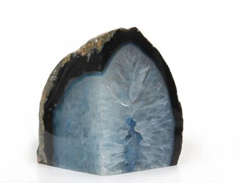 Blue Geode stone on white Stock Photos