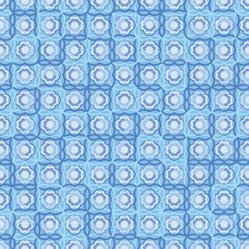 A blue geometrc tiles seamless vector pattern Stock Illustration