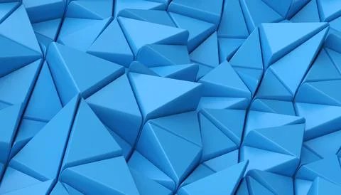 Blue geometric 3d triangles background Stock Illustration