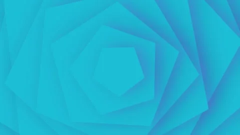 Blue Geometric Abstract Background with Pentagon Spiral Pattern Stock Footage 332850139