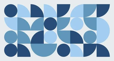 Blue Geometric Abstract Pattern Stock Illustration