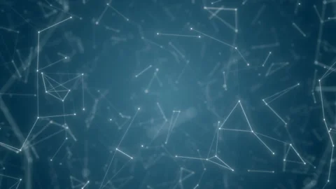 Blue geometric background. Pleasant movements of white particles. Stock Footage 105321619