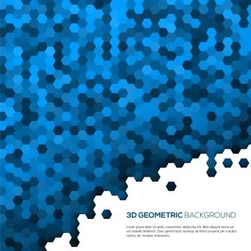 Blue geometric background with polygons Stock Illustration