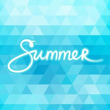 Blue Geometric Background with Text Summer イラスト素材