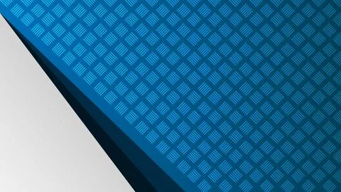 Blue Geometric Background with Tilted Shapes and Patterned Details Illustrazione stock