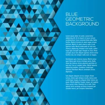Blue geometric background with triangles Stock Illustration