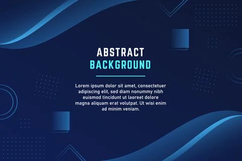 Blue geometric background with wavy shapes Stock Illustration