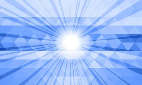Blue Geometric Burst Light Background. Stock Illustration