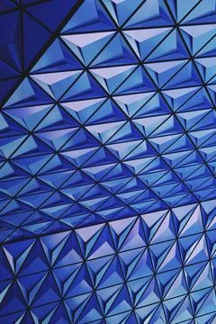 Blue geometric ceiling pattern Stock Photos