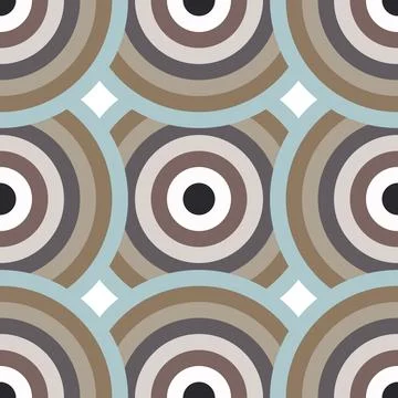 Blue geometric circles seamless pattern Stock Illustration