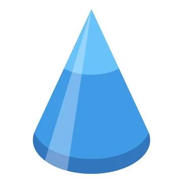 Blue geometric cone representing data analysis and visualization Illustrazione stock