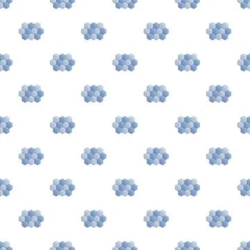 Blue geometric cubes forming repeating abstract pattern Stock Illustration