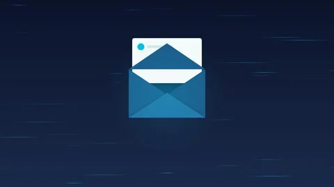 Blue Geometric Email Icon on Dark Blue Background Animation 库存影片 331593714