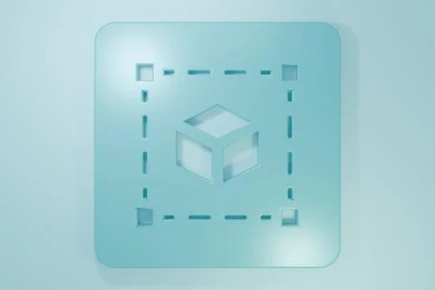 Blue Geometric figure Cube icon isolated on blue background. Abstract shape.. 스톡 일러스트