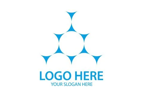Blue Geometric Hexagonal Triangle Logo Design	 Illustrazione stock