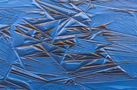 Blue geometric ice forms abstract natural background Stock Photos