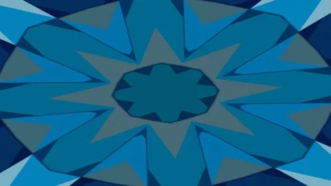 Blue Geometric Kaleidoscope Motion Background Stock Footage 342986954