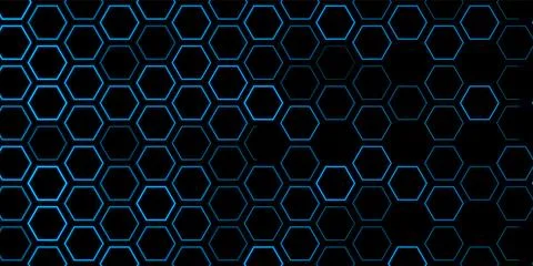 Blue geometric linear hexagons abstract futuristic modern background Illustrazione stock
