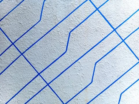 Blue Geometric Lines on Textured Surface. Stock Photos