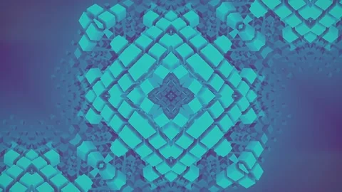 Blue geometric mosaic-like pattern. 3d rendering loop animation 4K Stock Footage 262303855