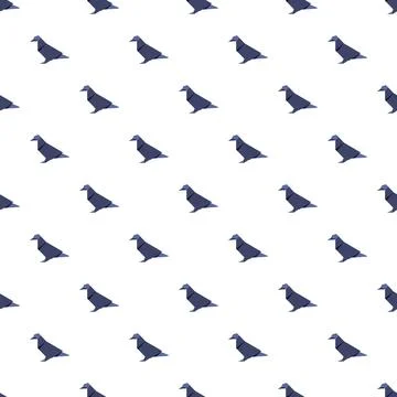 Blue geometric origami bird pattern repeating seamlessly Illustrazione stock