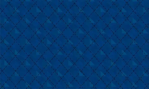 Blue Geometric Pattern Background With Diagonal Stitched Grid and Abstract .. Stock Illustration