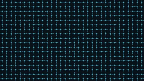 Blue geometric pattern on black background Stock Footage 338233188