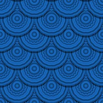 Blue geometric pattern Fish scale seamless pattern with blue cirles Copyri... Stock Photos