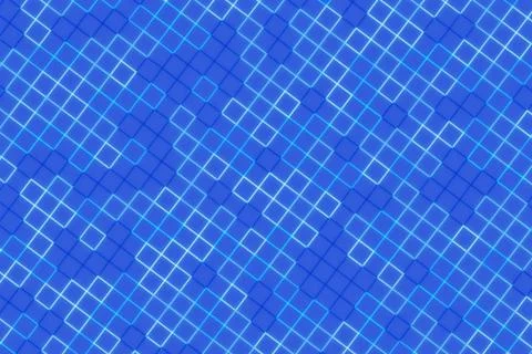 Blue geometric pattern with glowing squares and lines Stock Photos