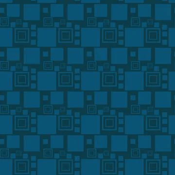 Blue Geometric Pattern with Squares and Shapes 스톡 일러스트