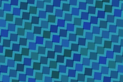 Blue geometric pattern with squares and zigzag lines Stock Illustration