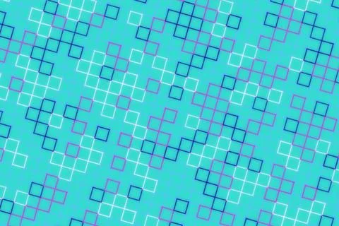 Blue geometric pattern with squares and lines for design Stock Photos